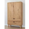 Best Massivholz-Kleiderschrank mit zwei Schubladen - Fabijola Kleiderschränke|Schränke