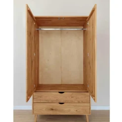 Best Massivholz-Kleiderschrank mit zwei Schubladen - Fabijola Kleiderschränke|Schränke