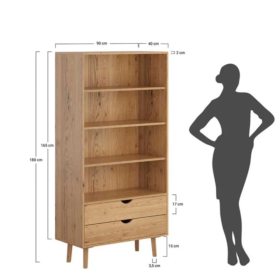 Sale Massivholz-Regal mit zwei Schubladen - Fabijola Regale