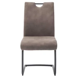 Sale Microfaser Freischwinger in Beige - Unicat (2er Set) Sessel