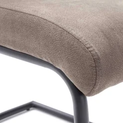 Sale Microfaser Freischwinger in Beige - Unicat (2er Set) Sessel