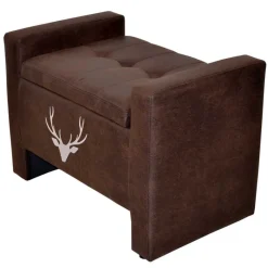 Sale Microfaser Polsterbank mit Hirsch Kopf - Miley Sitzbank