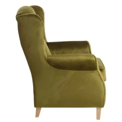 Clearance Modern Country Sessel in Oliv Grün Samtvelours - Davork Sessel