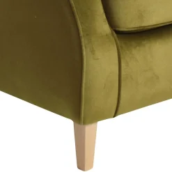 Clearance Modern Country Sessel in Oliv Grün Samtvelours - Davork Sessel