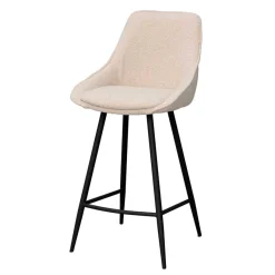 Best Moderne Boucle Barstühle in Beige - Alberta (2er Set) Hocker