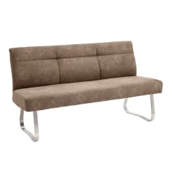 Online Moderne Polsterbank mit Edelstahl Gestell - Rund Sitzbank