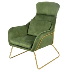 Clearance Moderner Einzelsessel in Grün & Messing - Vetro Sessel