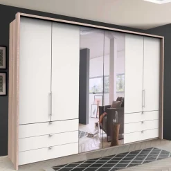 Sale Moderner Falttüren-Kleiderschrank mit Spiegel - Vaclyn Kleiderschränke|Schränke