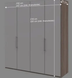 New Moderner Falttürenschrank mit Metallgriffen - Vaclyn Kleiderschränke