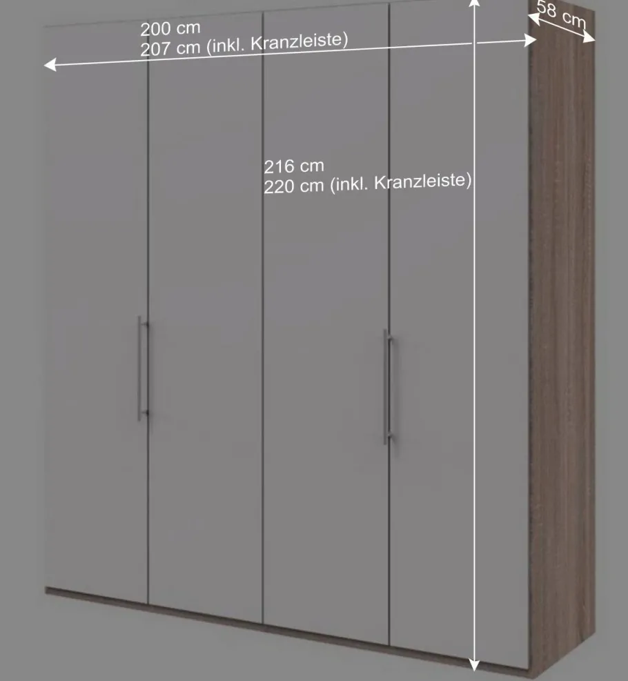 New Moderner Falttürenschrank mit Metallgriffen - Vaclyn Kleiderschränke