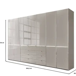 Moderner Kombi-Kleiderschrank 7-türig - Nucina Kleiderschränke
