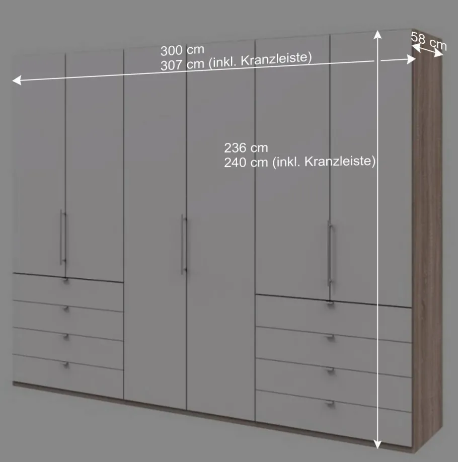 Sale Moderner Schlafzimmerschrank in Weiß & Eiche sägerau - Vaclyn Schränke