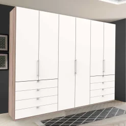 Sale Moderner Schlafzimmerschrank in Weiß & Eiche sägerau - Vaclyn Schränke