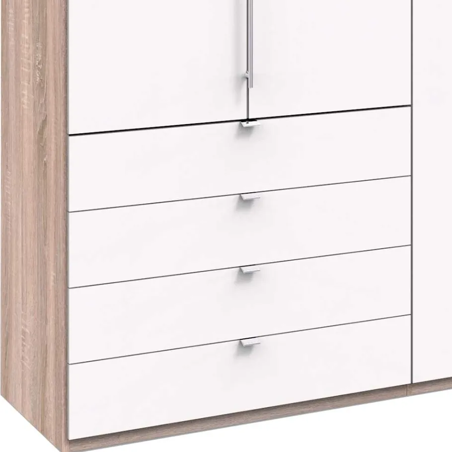 Sale Moderner Schlafzimmerschrank in Weiß & Eiche sägerau - Vaclyn Schränke