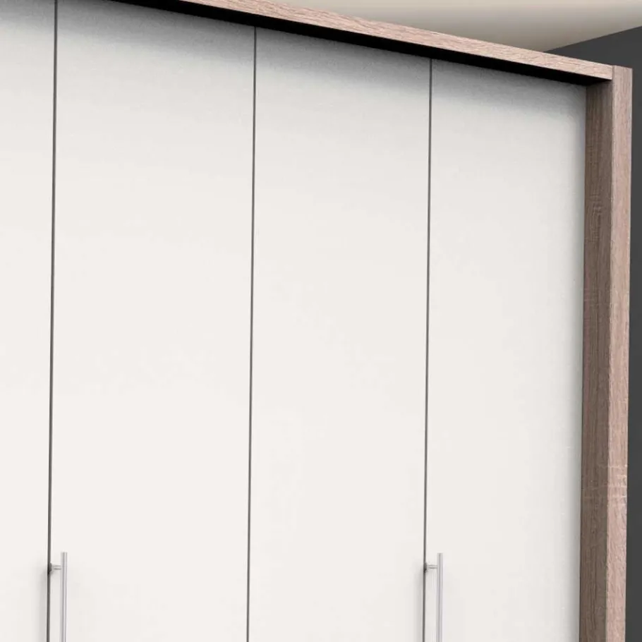 Sale Moderner Schlafzimmerschrank in Weiß & Eiche sägerau - Vaclyn Schränke