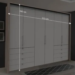 Sale Moderner Schlafzimmerschrank in Weiß & Eiche sägerau - Vaclyn Schränke