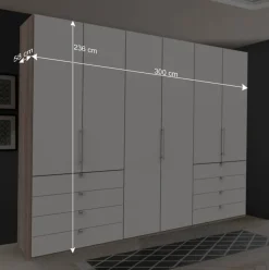 Sale Moderner Schlafzimmerschrank in Weiß & Eiche sägerau - Vaclyn Schränke