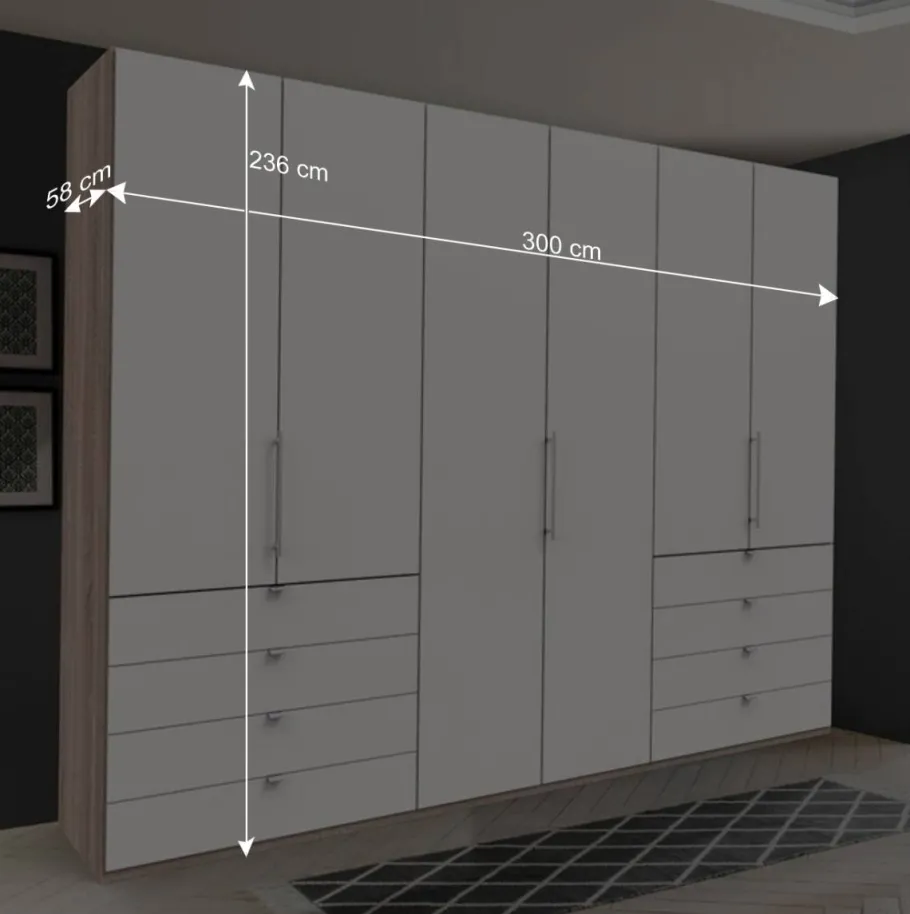 Sale Moderner Schlafzimmerschrank in Weiß & Eiche sägerau - Vaclyn Schränke