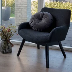 Clearance Moderner Sessel mit Strukturstoff in Grau - Mialano Sessel