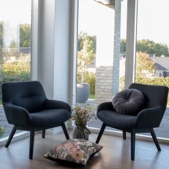 Clearance Moderner Sessel mit Strukturstoff in Grau - Mialano Sessel