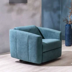 Clearance Moderner TV Sessel in Petrol Blau - Edoro Sessel