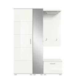 Sale Modernes Garderobenset in Weiß - Rugova I Garderoben