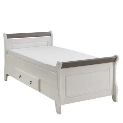 Clearance Modernes Landhausbett in Weiß & Grau - Caneon Betten