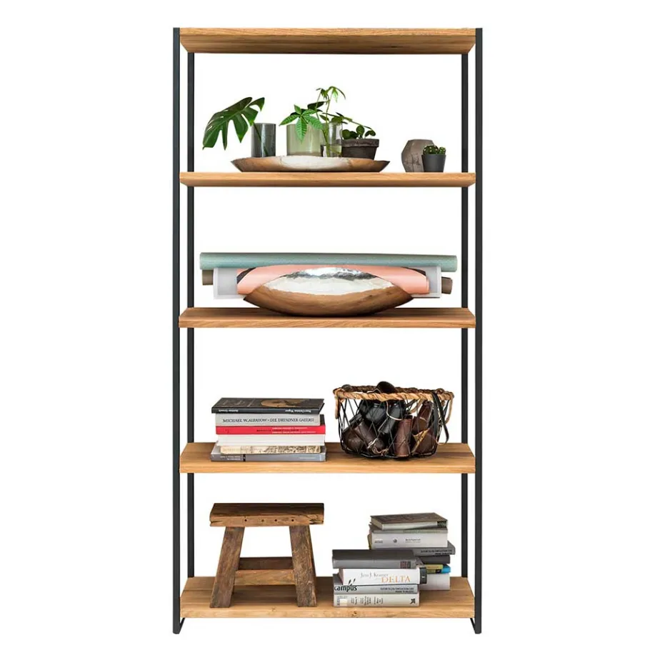 Sale Modernes Wildeiche Regal mit Stahlgerüst - Sluganov Regale