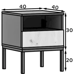 Sale Nachtkommode mit Fach und Schublade - Groot Kommoden