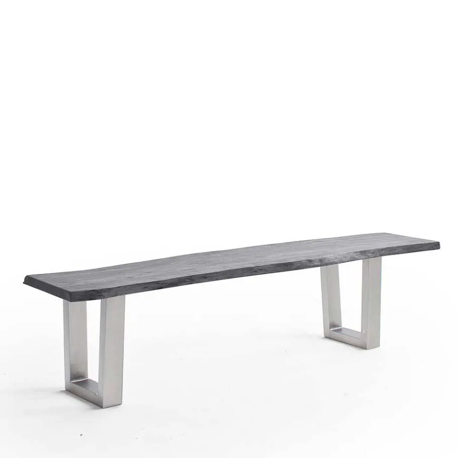 Outlet Naturkantenbank in Akazie Grau - Cortessa Sitzbank