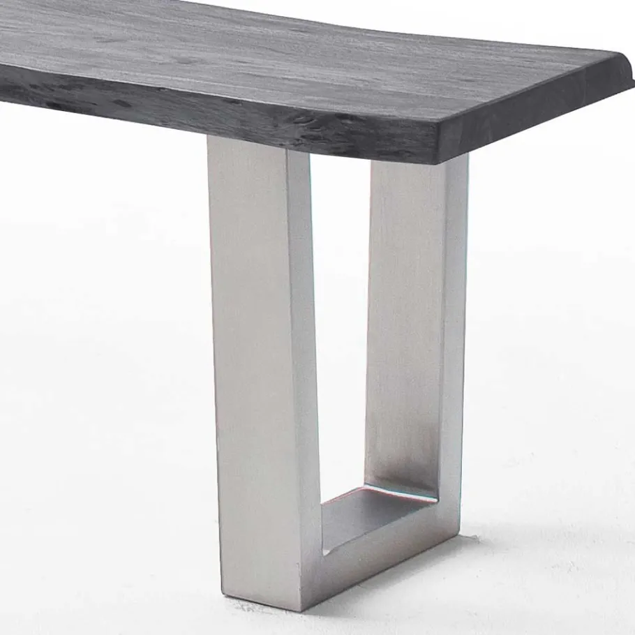 Outlet Naturkantenbank in Akazie Grau - Cortessa Sitzbank