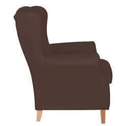 Outlet Ohrenbackensessel aus braunem Kunstleder - Revelinda I Sessel