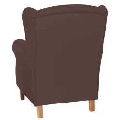 Outlet Ohrenbackensessel aus braunem Kunstleder - Revelinda I Sessel