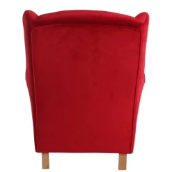 Best Ohrenbackensessel aus rotem Samtvelours - Lorenzo Sessel
