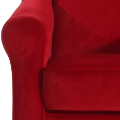 Best Ohrenbackensessel aus rotem Samtvelours - Lorenzo Sessel