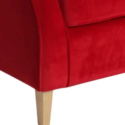Best Ohrenbackensessel aus rotem Samtvelours - Lorenzo Sessel