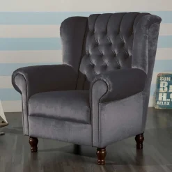 Clearance Ohrenbackensessel im Chesterfield Style - Troyes Sessel