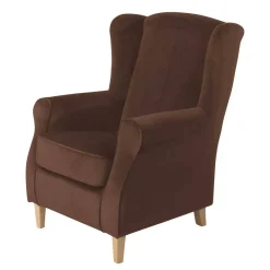 Best Ohrenbackensessel in Braun und Buche Natur - Revelinda Sessel