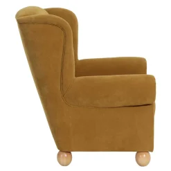 Best Ohrenbackensessel in Gelb Velours - Acigne Sessel