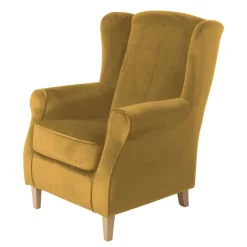 Best Ohrenbackensessel in Gelb Samtvelours - Tablon Sessel