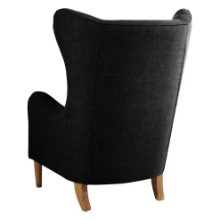 Outlet Ohrenbackensessel in Schwarz Stoffbezug - Grazy Sessel