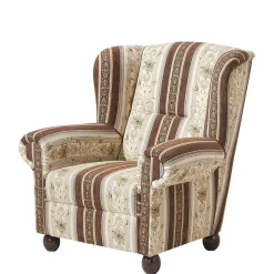 Sale Ohrenbackensessel mit Streifen und Ornamenten - Etrinas Sessel