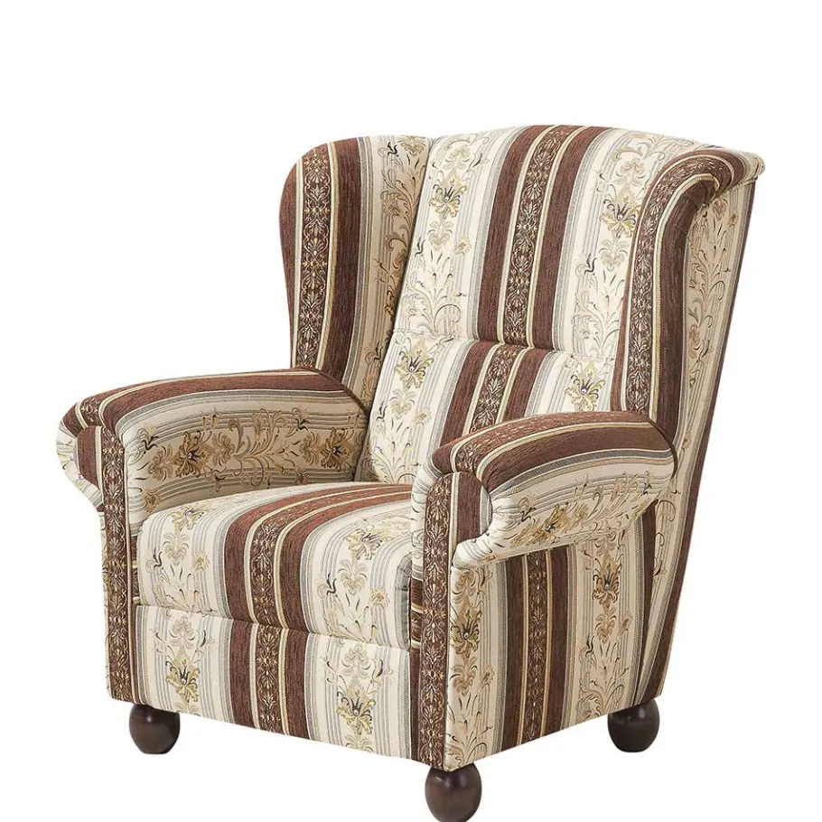 Sale Ohrenbackensessel mit Streifen und Ornamenten - Etrinas Sessel