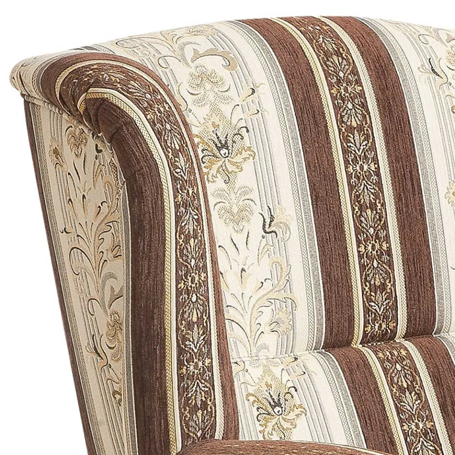 Sale Ohrenbackensessel mit Streifen und Ornamenten - Etrinas Sessel