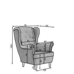 Sale Ohrensessel in Bordeaux Rot Samt - Marquita Sessel