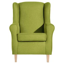 Clearance Ohrensessel in Gelbgrün und Buche - Jenyca Sessel