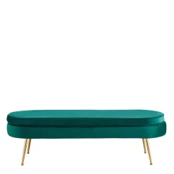 Online Ovale Retro Polsterbank in Grün & Gold - Lord Sitzbank