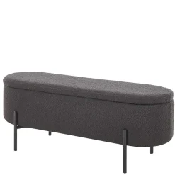Sale Ovale Truhenbank in Anthrazit Boucle - Comoto Sitzbank