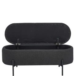 Sale Ovale Truhenbank in Anthrazit Boucle - Comoto Sitzbank