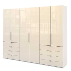 Panorama Kleiderschrank in Creme Glas - Zidarie Kleiderschränke